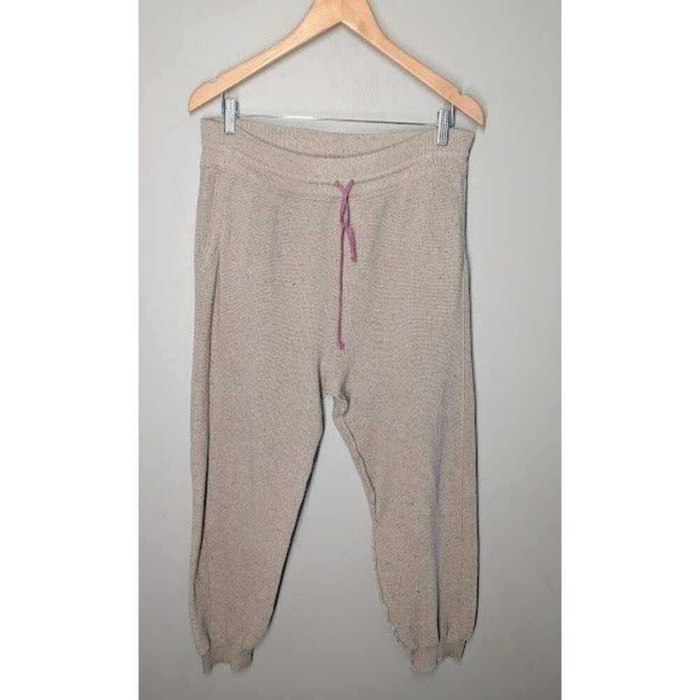 Daily Practice Anthropologie Knit Joggers Womens L Beige Speckled Lounge Pants